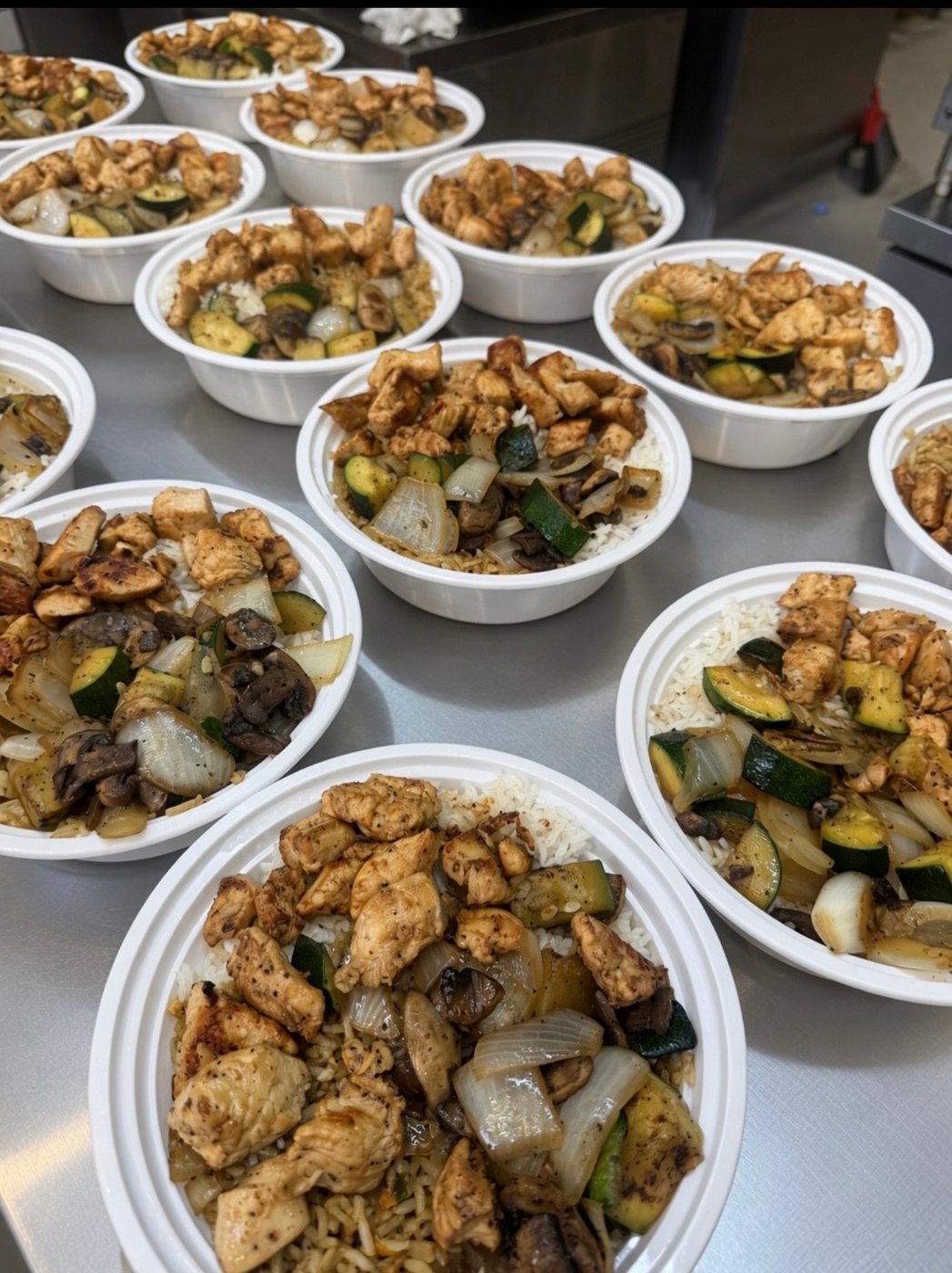 Fresh chicken hibachi bowls