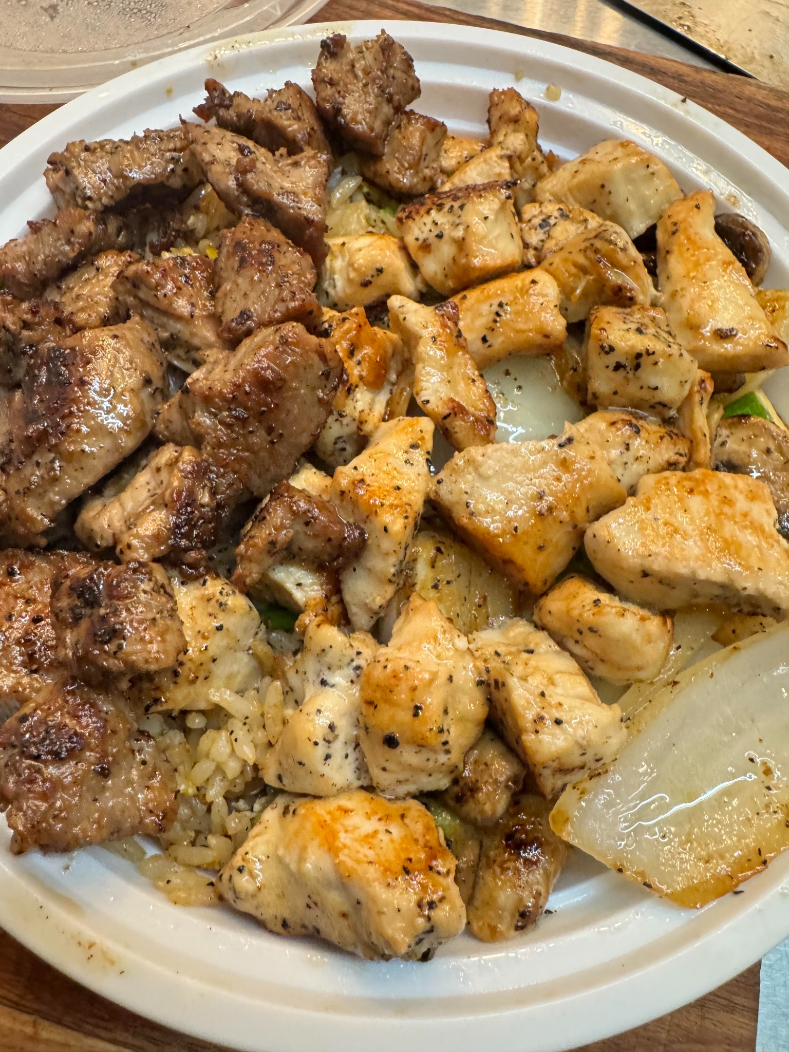 Steak and chicken hibachi plate